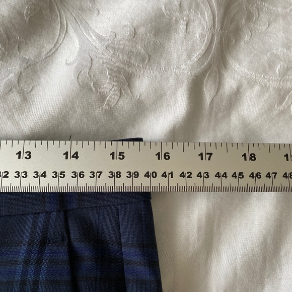 Banana Republic LOGAN Women's Wool Blend Blue Plaid‎ Dress Pants Size 2 - Picture 6 of 10